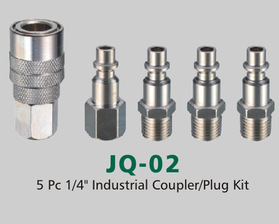 5 Pc 1/4" Industrial Coupler/Plug Kit (JQ-02)