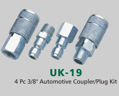4 Pc 3/8" Automotive Coupler/Plug Kit (UK-19)