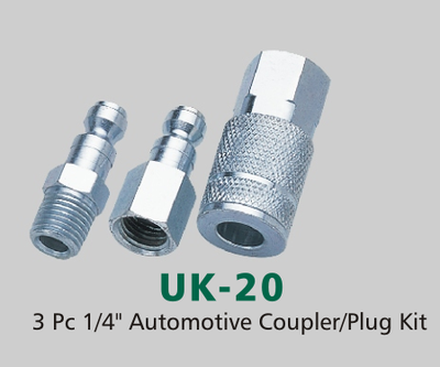 3 Pc 1/4" Automotive Coupler/Plug Kit (UK-20(