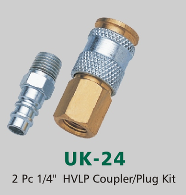 2 Pc 1/4" HVLP Coupler/Plug Kit (UK-24)